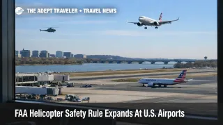 FAA helicopter safety rule illustrated at Reagan National with an arriving jet and controlled mixed traffic airspace
