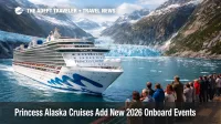 Princess Alaska cruises sail past glacier scenery in Glacier Bay as guests gather on deck for immersive 2026 viewing experiences