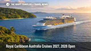 Royal Caribbean Australia cruises sail past Lelepa, highlighting the new South Pacific beach club stop from 2027