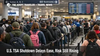 Passengers queue at JFK security as U.S. TSA shutdown delays keep airport screening lines longer than usual