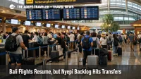 Bali Nyepi transfer backlog at DPS as early morning check in lines build after flights resume on March 20