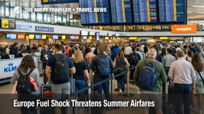 Europe summer airfares pressure shown by long check in lines and busy departure boards at Amsterdam Schiphol