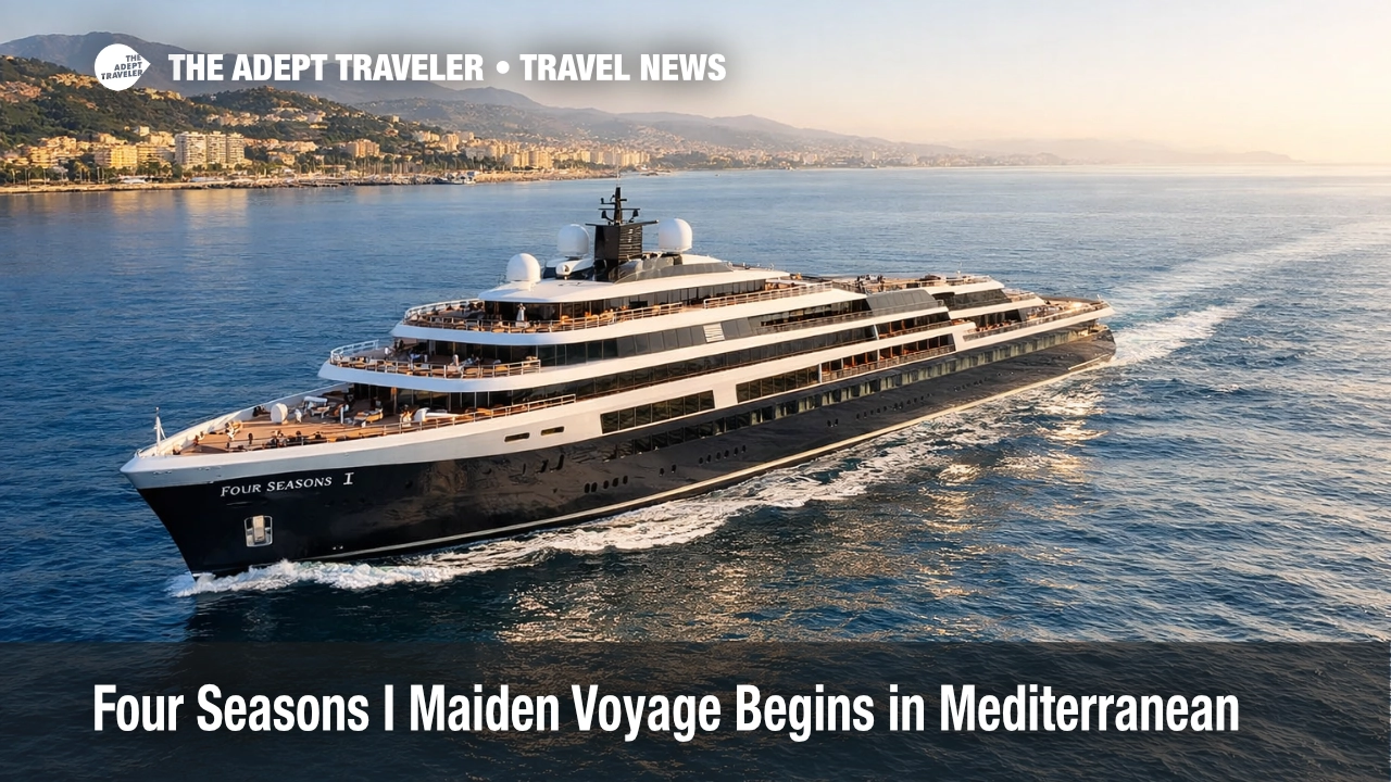 Four Seasons I maiden voyage begins in the Mediterranean as the new luxury yacht sails off Málaga on March 20, 2026