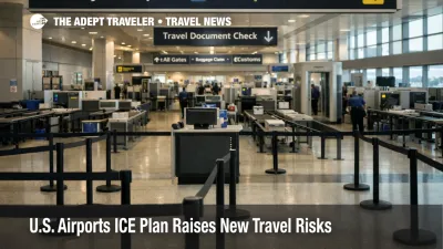 ICE at airports policy scene at JFK shows a U.S. security checkpoint where TSA staffing changes could affect screening flow