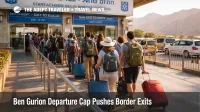 Ben Gurion departure cap shifts travelers to queues at Israel's Taba border crossing for Egypt onward exits