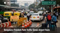 Bengaluru Freedom Park traffic diversions snarl central road transfers for airport and station travelers