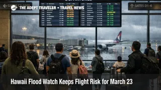 Hawaii flood watch flights remain at risk as travelers wait under departure boards at Honolulu airport during stormy weather