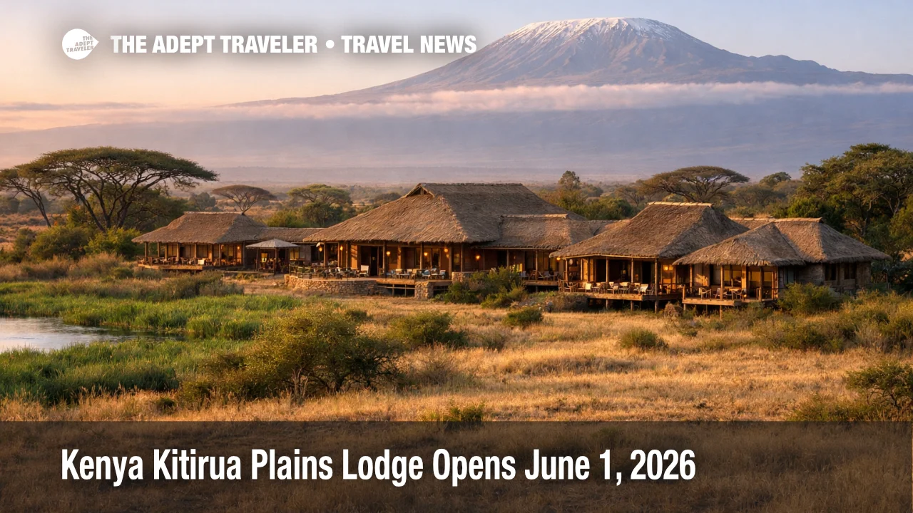 Kitirua Plains Lodge opening scene in Kenya's Amboseli region with Kilimanjaro views and a new luxury safari lodge