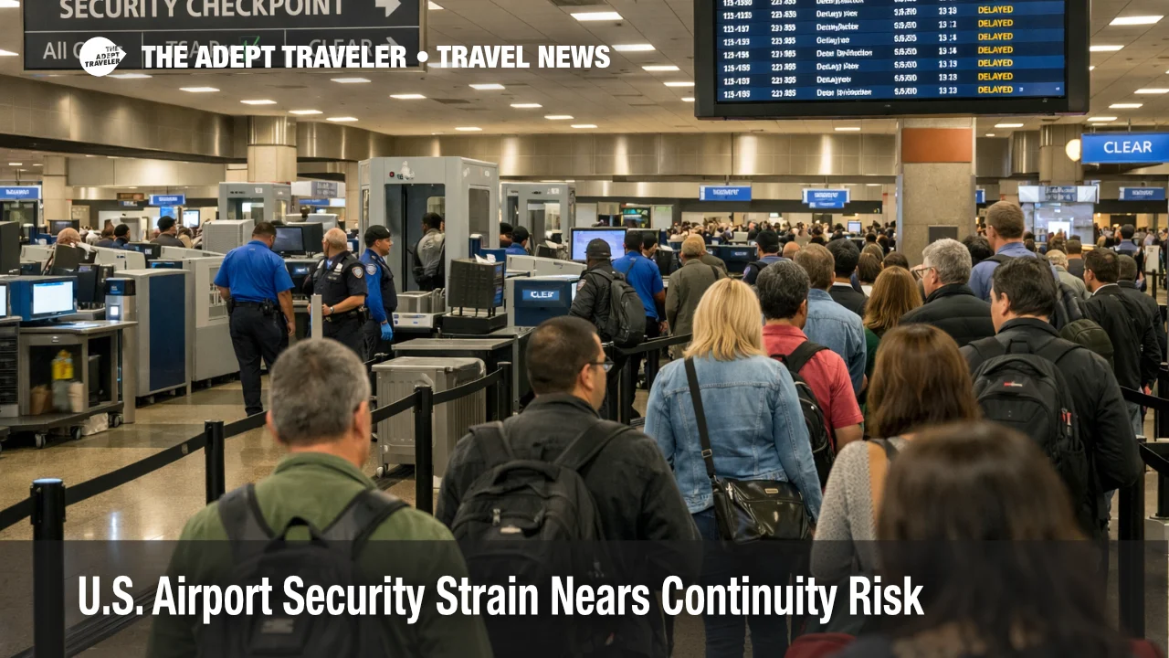 Passengers queue at ATL security as U.S. airport security strain raises spring break checkpoint delay risk