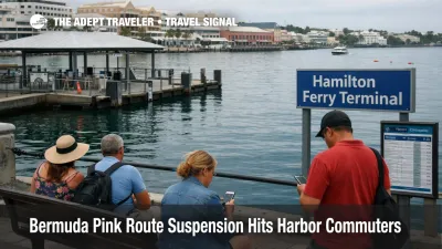 Bermuda Pink Route suspension leaves travelers waiting at Hamilton Ferry Terminal as Paget and Warwick ferry links go offline