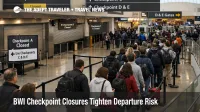 BWI checkpoint closures force travelers into longer security lines at Baltimore airport departures on March 24
