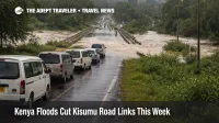 Flooded Ahero Bridge shows Kenya floods Kisumu road disruption blocking a key western Kenya route to the city and airport.