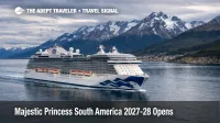 Majestic Princess South America cruises sail near Ushuaia as travelers plan 2027 to 2028 Antarctica itineraries