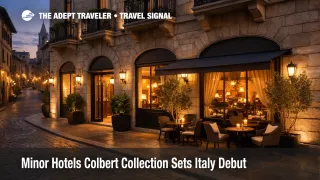 Colbert Collection Italy debut shown through a premium independent hotel exterior ahead of Minor Hotels' spring 2026 launch