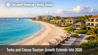 Grace Bay resort coastline in Turks and Caicos as tourism growth in 2026 adds new upscale hotel options
