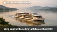 Viking India river cruise ship sails the Brahmaputra near Guwahati as Viking expands Assam departures through 2029