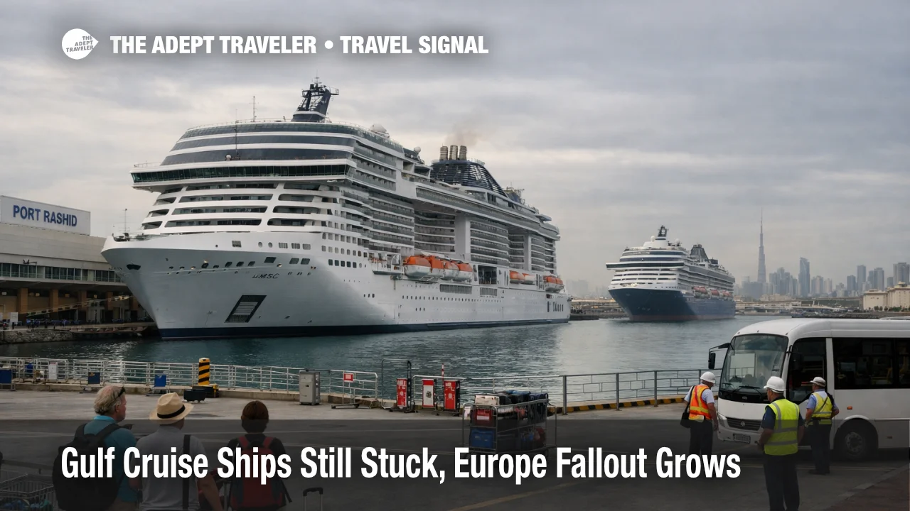 Gulf cruise ships stuck at Dubai port as spring Europe departures face wider cruise disruption