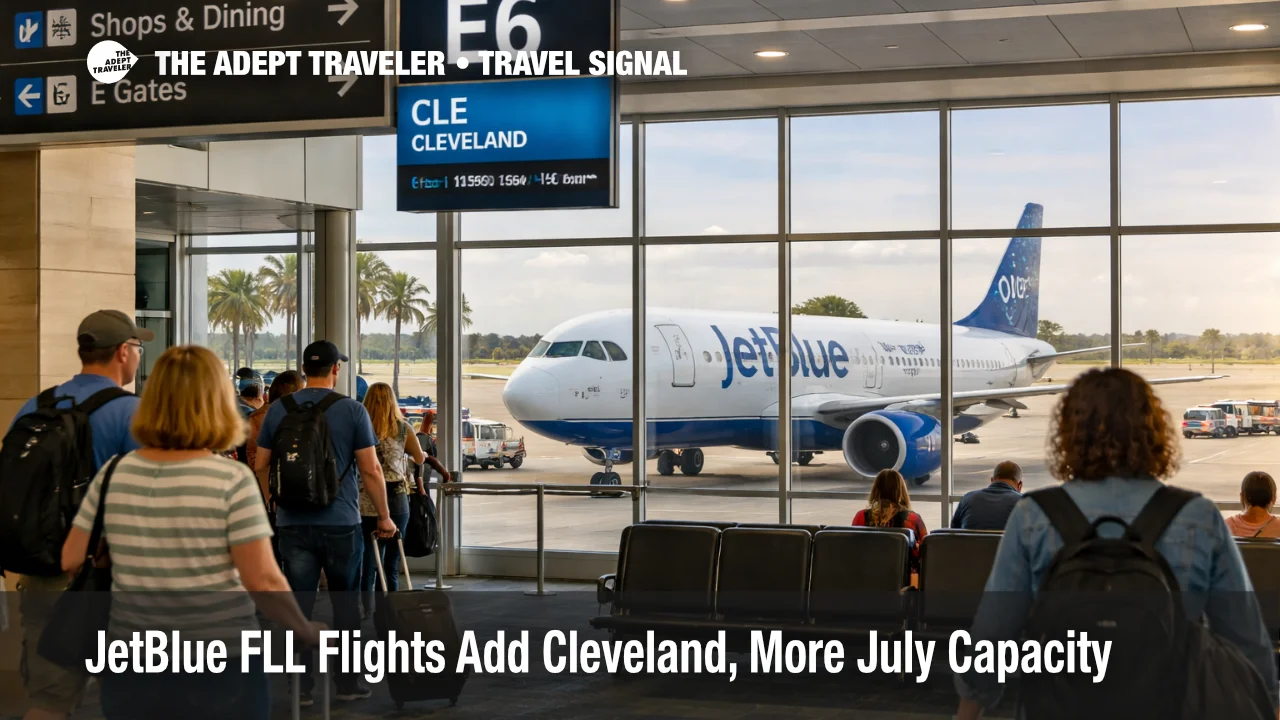 JetBlue Fort Lauderdale flights expand at FLL as travelers board near a gate for new summer nonstop service