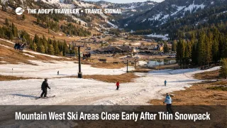 Early ski resort closures at Palisades Tahoe show thin spring snow and limited lower mountain coverage in California