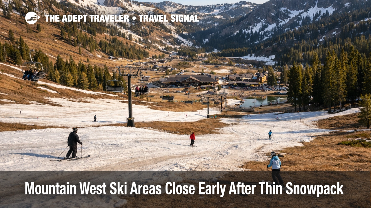 Early ski resort closures at Palisades Tahoe show thin spring snow and limited lower mountain coverage in California