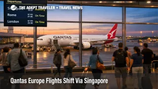 Qantas Europe flights at Perth Airport show Rome and Singapore departures as travelers reroute around Gulf hub disruption