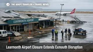 Cyclone damage keeps Learmonth Airport closed near Exmouth, blocking air access for Ningaloo travelers into April 2026