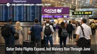 Travelers wait at Hamad airport as the Qatar Doha flight schedule expands under still limited operating conditions