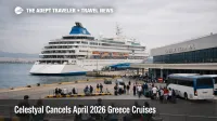 Celestyal April cruise cancellations reflected at Piraeus as Greece cruise travelers wait near a stalled embarkation point