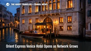 Orient Express Venice hotel at Palazzo Donà Giovannelli shows canal side arrival in Cannaregio after the March 2026 opening