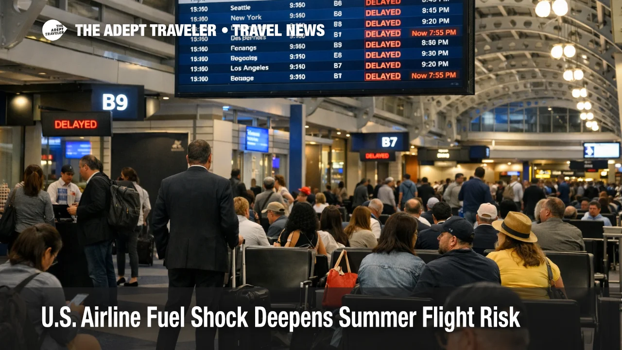 U.S. airline fuel shock shown by crowded gates and delayed departures at Chicago O'Hare during summer booking season