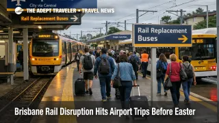 Brisbane rail disruption forces airport line travelers to transfer near Eagle Junction before Easter closures