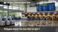 Philippine airport fee cuts shown through a regional airport check in hall, highlighting lower terminal charges from April 1