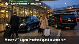Wheely NYC airport transfers at JFK show premium chauffeur pickup options for business travelers arriving in New York