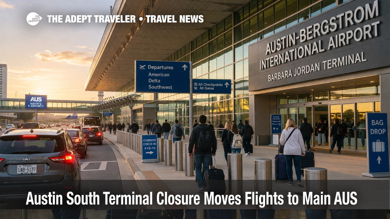 Austin South Terminal closure shifts Allegiant and Frontier travelers into AUS main terminal check in flow
