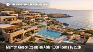 Marriott Greece expansion visual shows a new Crete resort setting tied to the next wave of Greece hotel openings