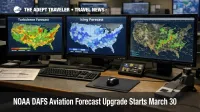 NOAA DAFS aviation forecasts displayed on U.S. flight planning screens showing turbulence and icing guidance upgrades