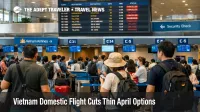 Travelers queue at Tan Son Nhat as Vietnam domestic flight cuts tighten April connection options
