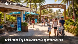 Celebration Key sensory support area at Carnival's Grand Bahama destination, showing a calmer cruise shore-day setting