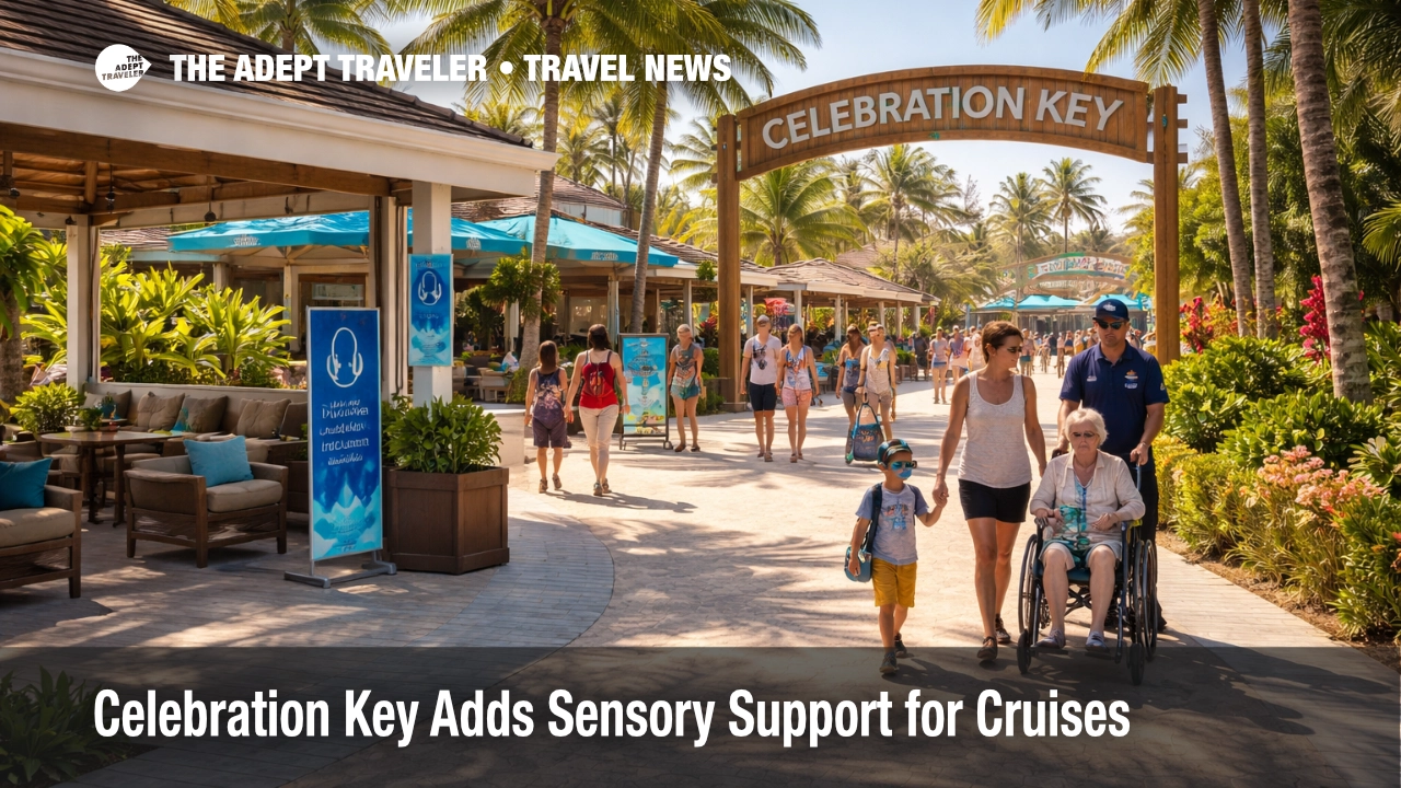 Celebration Key sensory support area at Carnival's Grand Bahama destination, showing a calmer cruise shore-day setting