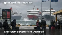Storm disrupted ferries at Piraeus show Greece storm ferry disruptions hitting island transfers from Athens
