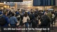 TSA pay through September remains uncertain as travelers clear a calmer security line at Houston Bush Airport