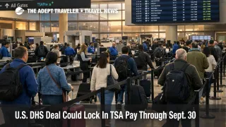 TSA pay through September remains uncertain as travelers clear a calmer security line at Houston Bush Airport