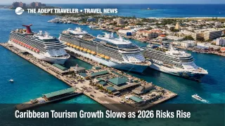 Cruise ships at Nassau illustrate Caribbean tourism growth slowing for stayover travel while cruise demand remains strong