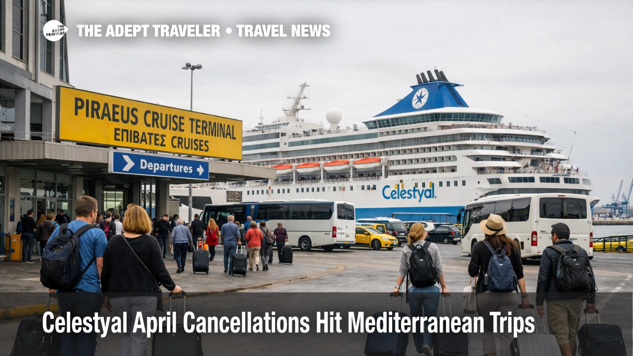 Celestyal April cancellations leave cruise travelers with luggage at Piraeus as Athens embarkation plans unravel