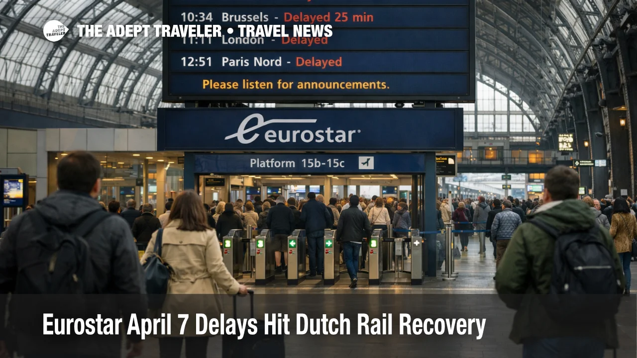 Eurostar April 7 delays shown at Amsterdam Centraal as Dutch corridor disruption raises same day rail connection risk