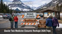 Spring Glacier Two Medicine closures limit road access near trailheads in Glacier National Park, Montana