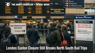 London Euston closure shows travelers rerouting in a crowded station as north south rail trips into London stay disrupted