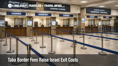 Taba border crossing fees shown at Egypt border counters where cash only processing can disrupt Israel overland exits