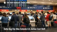 Delta bag fee hike reflected at ATL check in counters as travelers queue to pay higher checked bag charges on new bookings