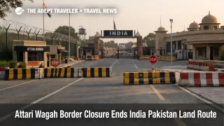 Attari Wagah border closure shown at the Punjab crossing area, where India Pakistan land travel plans no longer work